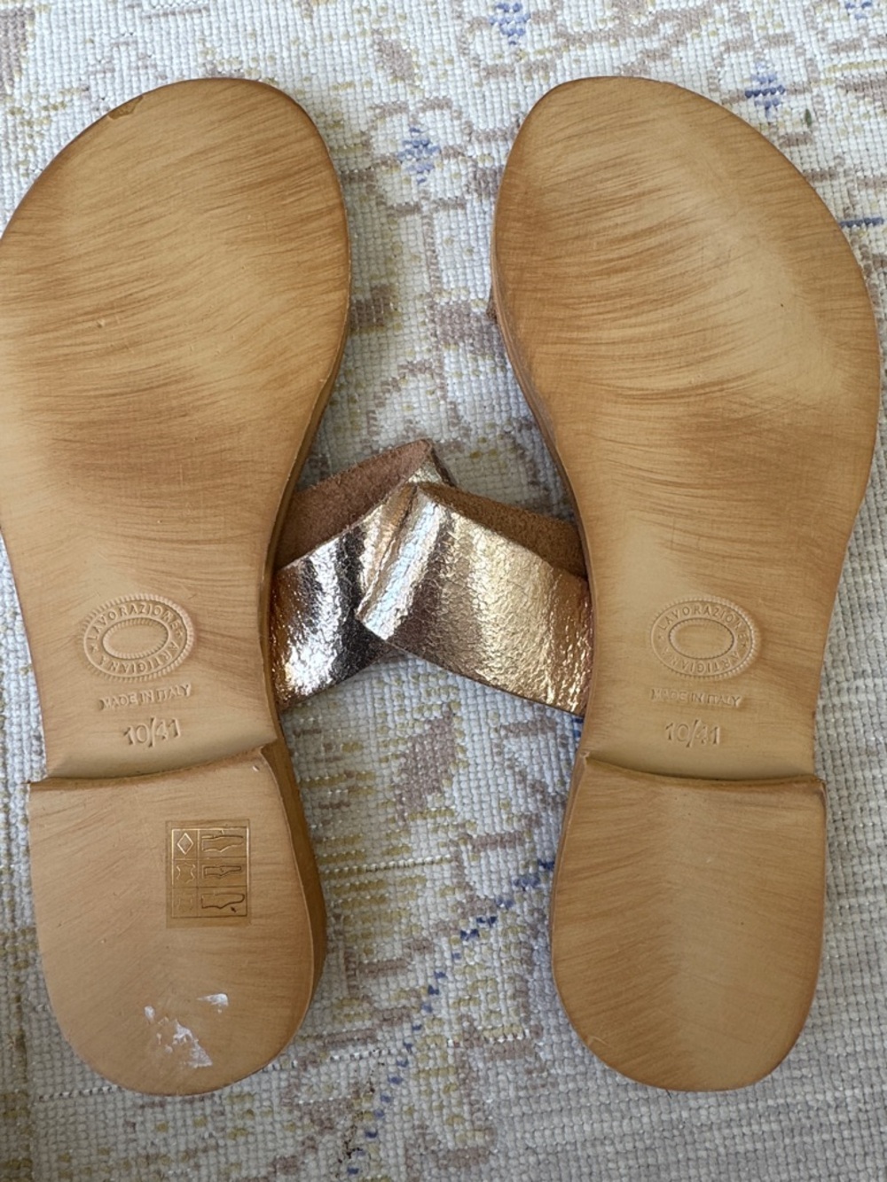 NEW Anthropologie Cocobelle Gold Sandals Size 10 - Picture 6 of 7